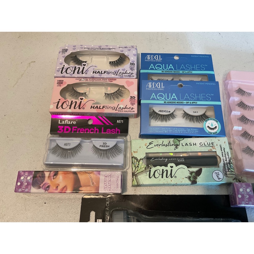 Bulk Lash Bundle Ardell Aqua Ioni Halfling Laflare Glue Mascara Tools 11pc Set - Picture 2 of 3